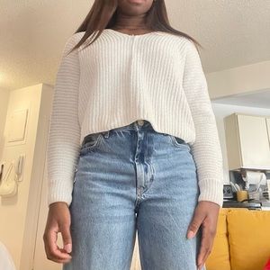White cropped sweater
